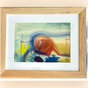Carole Myers (1934–2017) Original 1977 Abstract Seascape Watercolor, Cozumel